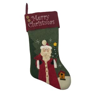 Merry Christmas Stocking Santa Claus Xmas Hanging Tree Ornaments Primitive Tree